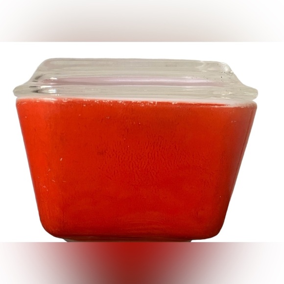 Vintage red pyrex 501-B with clear glass lid 501-C - Picture 2 of 10